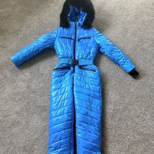 Women’s Cozy Blue Puffer Snow Ski Suit